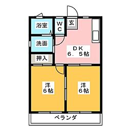 コーポ淀平 2DKの間取図画像