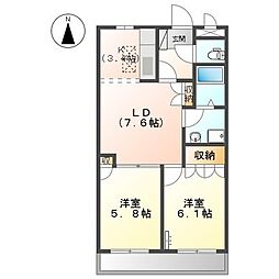 スペランツァ 2LDKの間取図画像