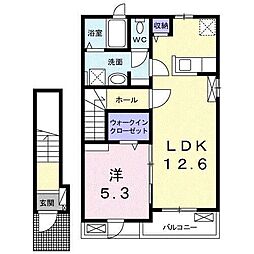 サンフラワーA 1LDKの間取図画像