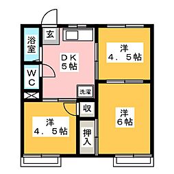 フォーブル久保A 3DKの間取図画像