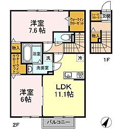 セジュールウィット 2LDKの間取図画像