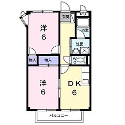 ソレイユ 2DKの間取図画像
