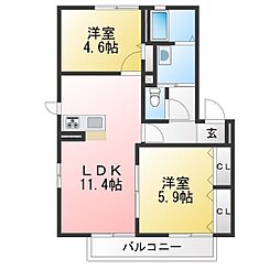サンセールY&SC 2LDKの間取図画像