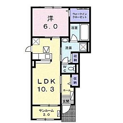 スティーンベルド1 1LDKの間取図画像