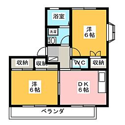 エスペランサA 2DKの間取図画像