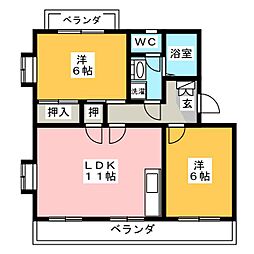 ソシア 2LDKの間取図画像
