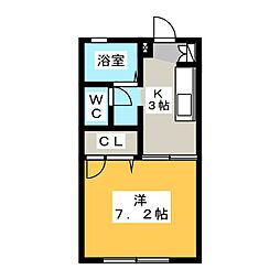 NEXTステージ 1Kの間取図画像