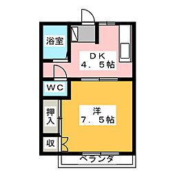 ピュアエンゼル 1DKの間取図画像