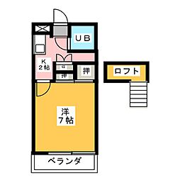 ソフィアビル 1Kの間取図画像