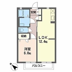 メゾン吉永 1LDKの間取図画像