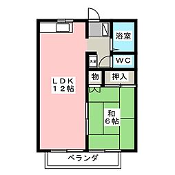 ピュアエンゼル 1LDKの間取図画像