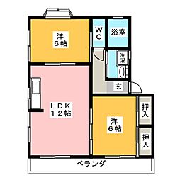 SUNPLANTA 2LDKの間取図画像