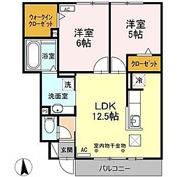 和楽 2LDKの間取図画像