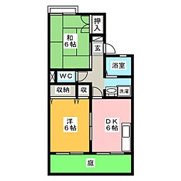 セジュールくらやしき2 2DKの間取図画像