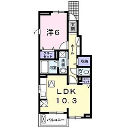 グランツアンジェ 1LDKの間取図画像