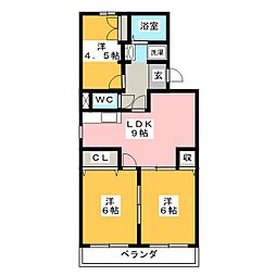 メゾン・イール 3DKの間取図画像