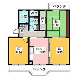 プラネッツ 3DKの間取図画像