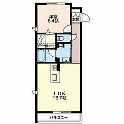 ベルソラ 1LDKの間取図画像