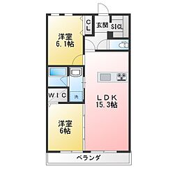 ユーポワール 2LDKの間取図画像