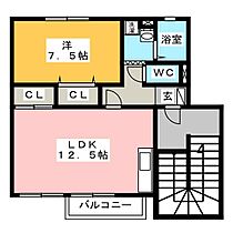 セジュールハヤシ  ｜ 静岡県磐田市池田（賃貸アパート1LDK・2階・48.57㎡） その2