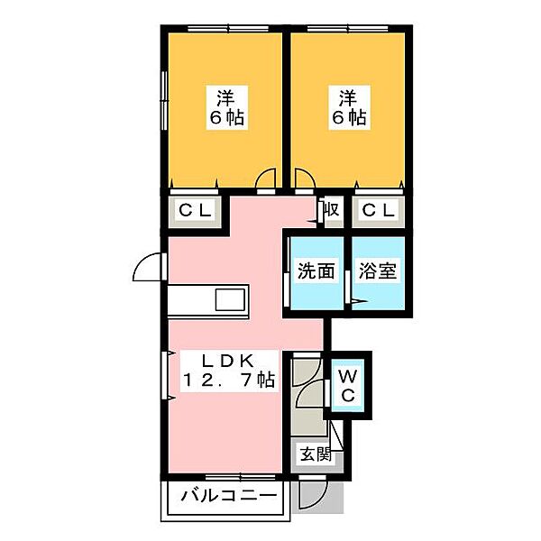 シャルム ｜静岡県磐田市今之浦５丁目(賃貸アパート2LDK・1階・55.13㎡)の写真 その2