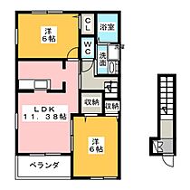 ソル・レヴァンテ　I  ｜ 静岡県袋井市横井（賃貸アパート2LDK・2階・56.26㎡） その2