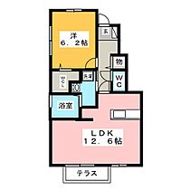 ＢｅｌｌｗｏｏｄII  ｜ 静岡県磐田市富丘（賃貸アパート1LDK・1階・47.81㎡） その2