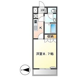 スカイリーフ 1Kの間取図画像