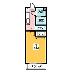 カウベル5 1Kの間取図画像