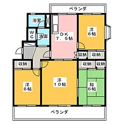 クレールいわた 4DKの間取図画像