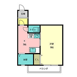 ソレイユ 1Kの間取図画像