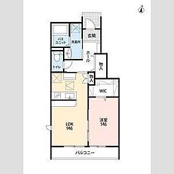LOTUS豊岡 1LDKの間取図画像