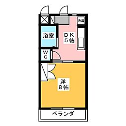 メゾン・ド・K 1DKの間取図画像