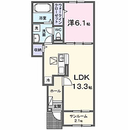 リベルタ 1LDKの間取図画像