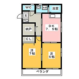 Bee-HiveResidence6 2SDKの間取図画像