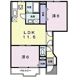 ビューテラスB 2LDKの間取図画像