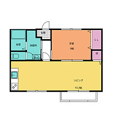 PRATO2 1LDKの間取図画像