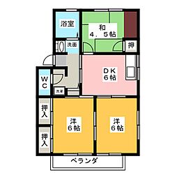 メゾン高尾 3DKの間取図画像