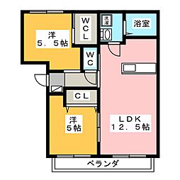 ヴィラーニ.f 2LDKの間取図画像