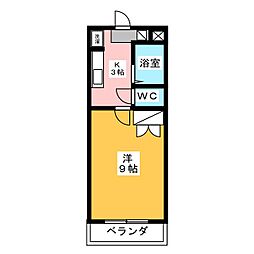 ロマネコンティ 1Kの間取図画像