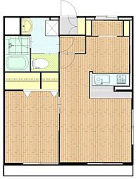 パストラーレ3 1LDKの間取図画像