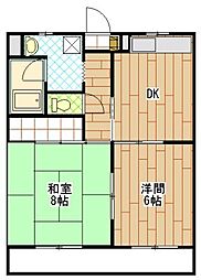 エステート・ミューズ2 2DKの間取図画像