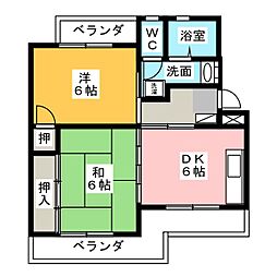 マンションKM-1 2DKの間取図画像