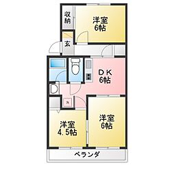 マンション藤田 3DKの間取図画像