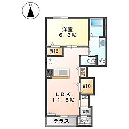 ハレクラニ 1LDKの間取図画像
