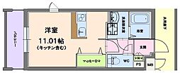 グランストーク新貝 1Kの間取図画像