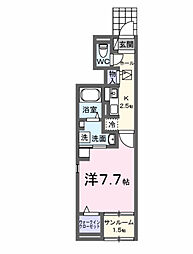 ベル オーブVII 1Kの間取図画像