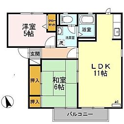 ロゼ水堀 2LDKの間取図画像
