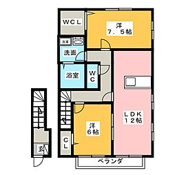 ルミエール20A 2LDKの間取図画像