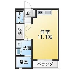 MUSHU.III ワンルームの間取図画像